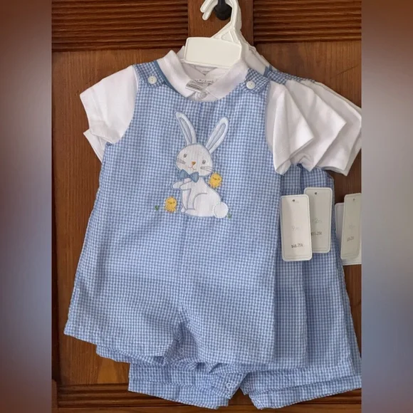 Petit Ami Boys Romper - Easter Bunny Appliqué